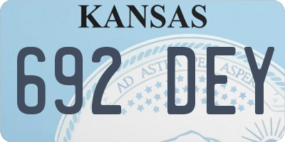KS license plate 692DEY