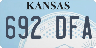 KS license plate 692DFA