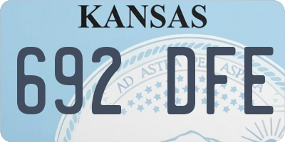 KS license plate 692DFE