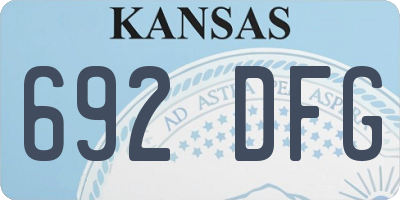 KS license plate 692DFG
