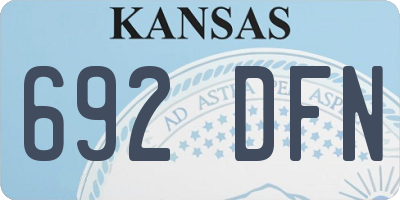 KS license plate 692DFN