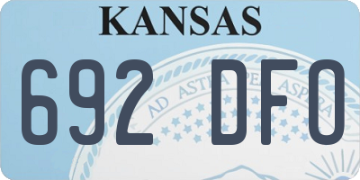 KS license plate 692DFO