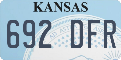KS license plate 692DFR