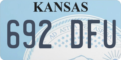KS license plate 692DFU