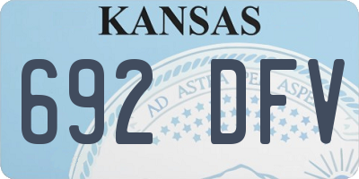 KS license plate 692DFV