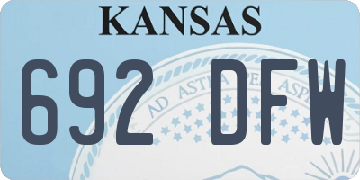 KS license plate 692DFW
