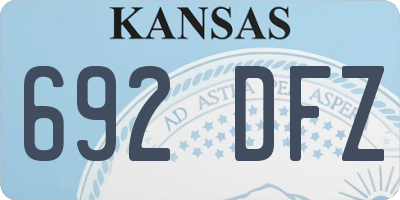 KS license plate 692DFZ