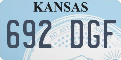KS license plate 692DGF