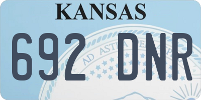 KS license plate 692DNR