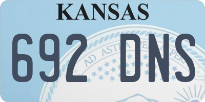 KS license plate 692DNS