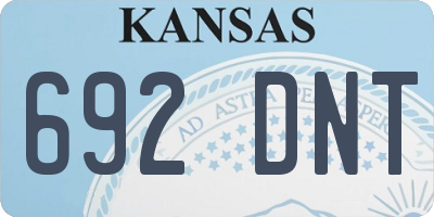 KS license plate 692DNT