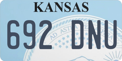 KS license plate 692DNU