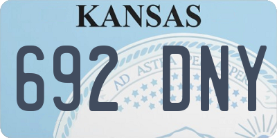 KS license plate 692DNY