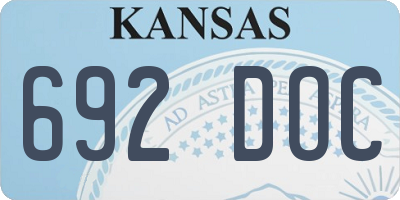 KS license plate 692DOC