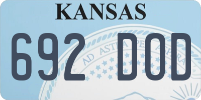 KS license plate 692DOD