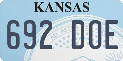 KS license plate 692DOE