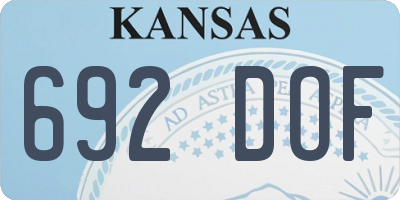 KS license plate 692DOF