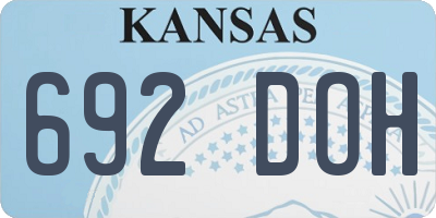 KS license plate 692DOH