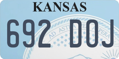 KS license plate 692DOJ