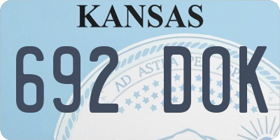KS license plate 692DOK
