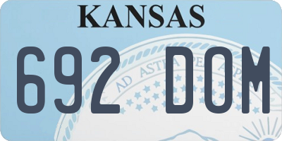KS license plate 692DOM