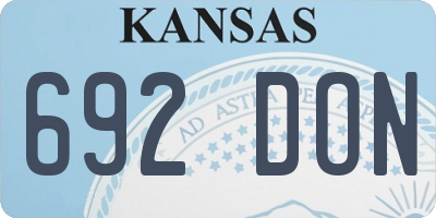 KS license plate 692DON