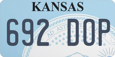 KS license plate 692DOP