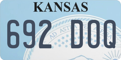 KS license plate 692DOQ