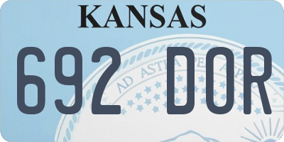 KS license plate 692DOR