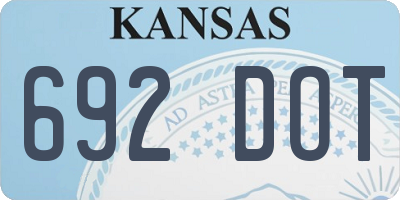 KS license plate 692DOT