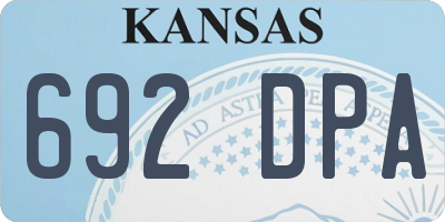 KS license plate 692DPA