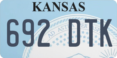 KS license plate 692DTK