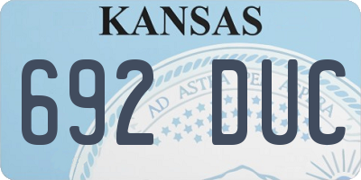KS license plate 692DUC