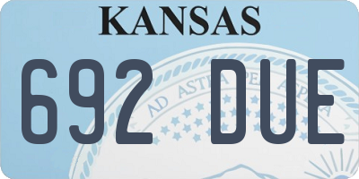 KS license plate 692DUE
