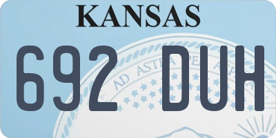 KS license plate 692DUH