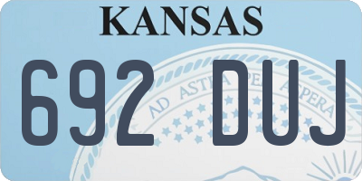 KS license plate 692DUJ