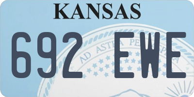 KS license plate 692EWE