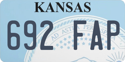 KS license plate 692FAP