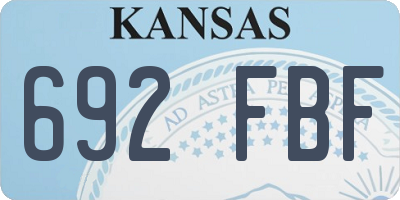 KS license plate 692FBF