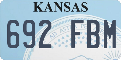 KS license plate 692FBM