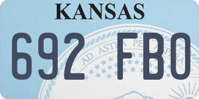 KS license plate 692FBO