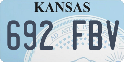 KS license plate 692FBV