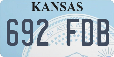 KS license plate 692FDB