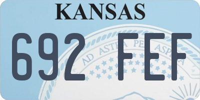 KS license plate 692FEF
