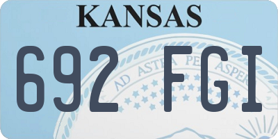 KS license plate 692FGI