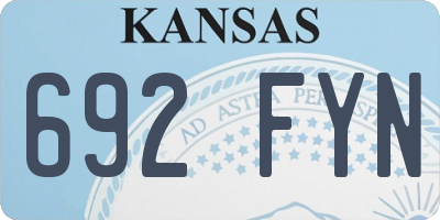 KS license plate 692FYN