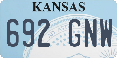KS license plate 692GNW