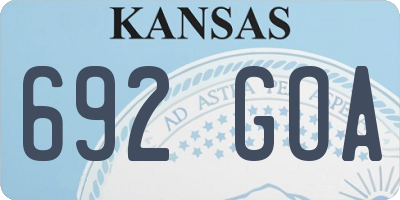KS license plate 692GOA