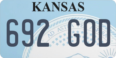 KS license plate 692GOD