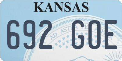 KS license plate 692GOE